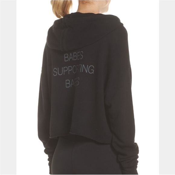 GOOD HYOUMAN BABES SUPPORTING BABES CROP SWEATSHIRT - Picture 2 of 5